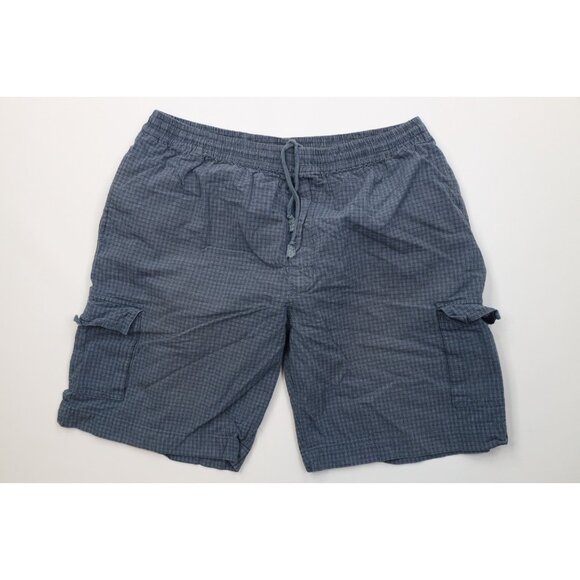 Vintage Other - Vintage 90s Streetwear Mens XL Faded Above Knee Harem Cargo Shorts Plaid Cotton